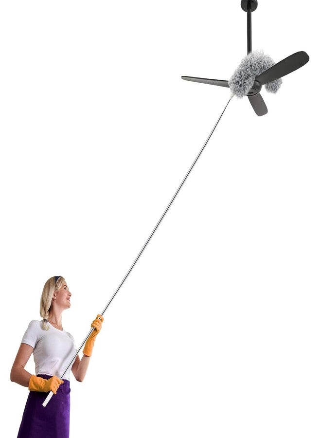LSARI Cleaning Brush Feather Microfiber Duster with Extendable Rod Dust Cleaner Fit Ceiling Fan Car Home Office Cleaning Tools (Multicolour) - Image 1